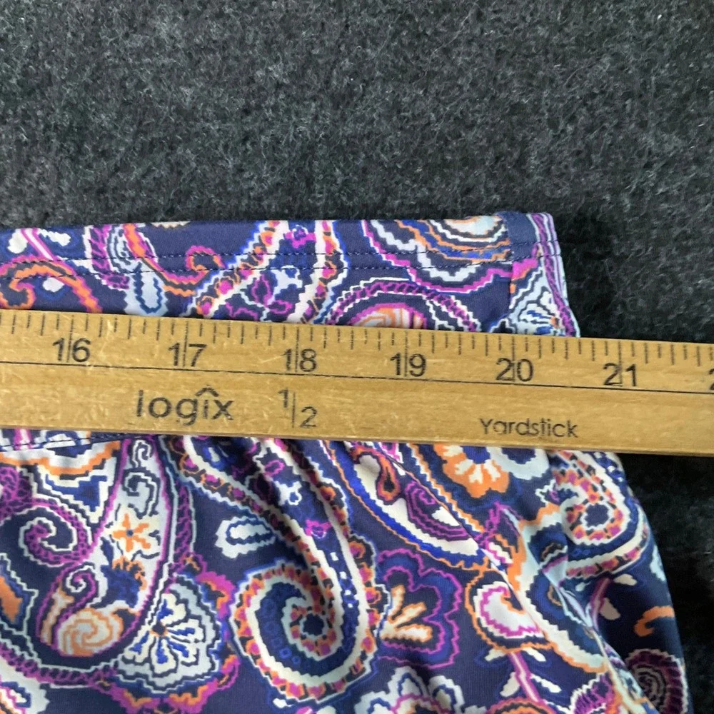 Lands' End Swim Skirt Womens 22W Navy Purple Paisley High Waist Built-in Brief